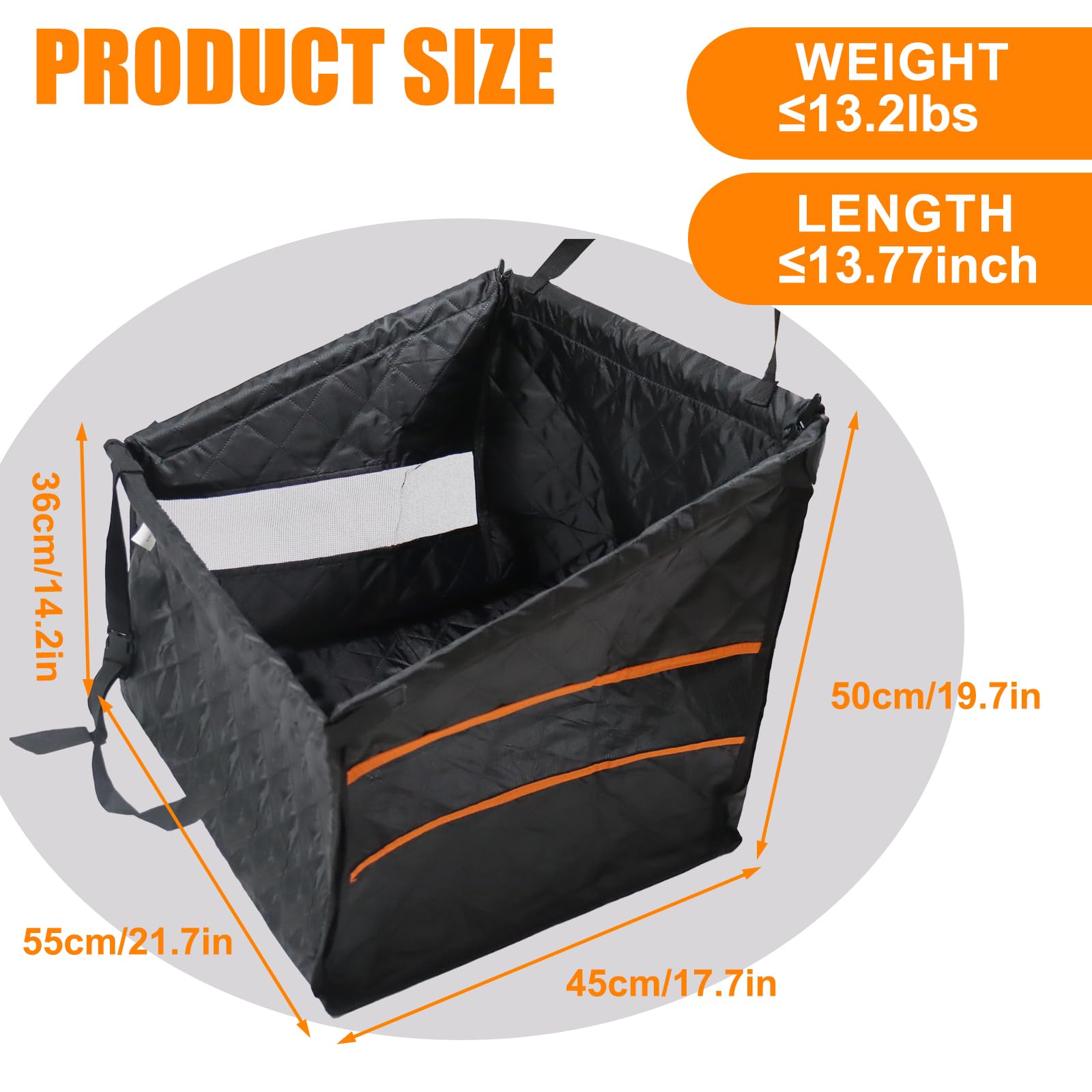 Siège arrière de voiture pour chien - Siège auto pour petits chiens - Extra stable - Avec ceinture de sécurité - Pliable - Pour petits animaux de compagnie - Imperméable