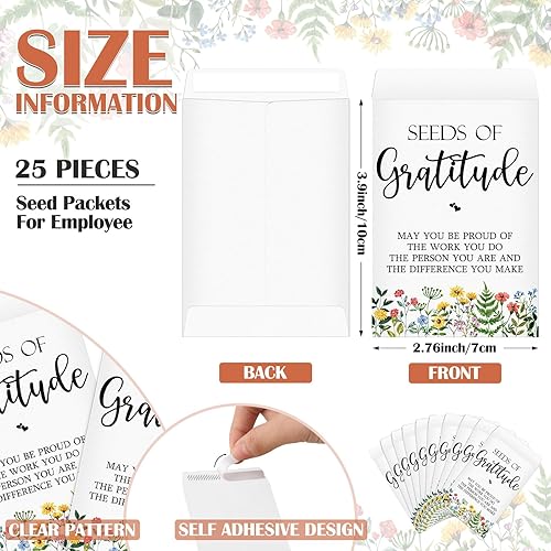 Miniatura 2 de 25 juegos de regalos de agradecimiento a los empleados para compañeros de trabajo incluyen 25 llaveros de agradecimiento 25 paquetes de semillas