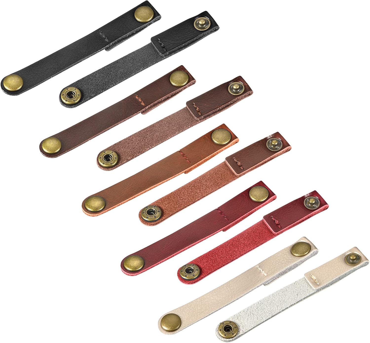 MECCANIXITY Leather Cable Straps Cable Ties, Cord Organizer