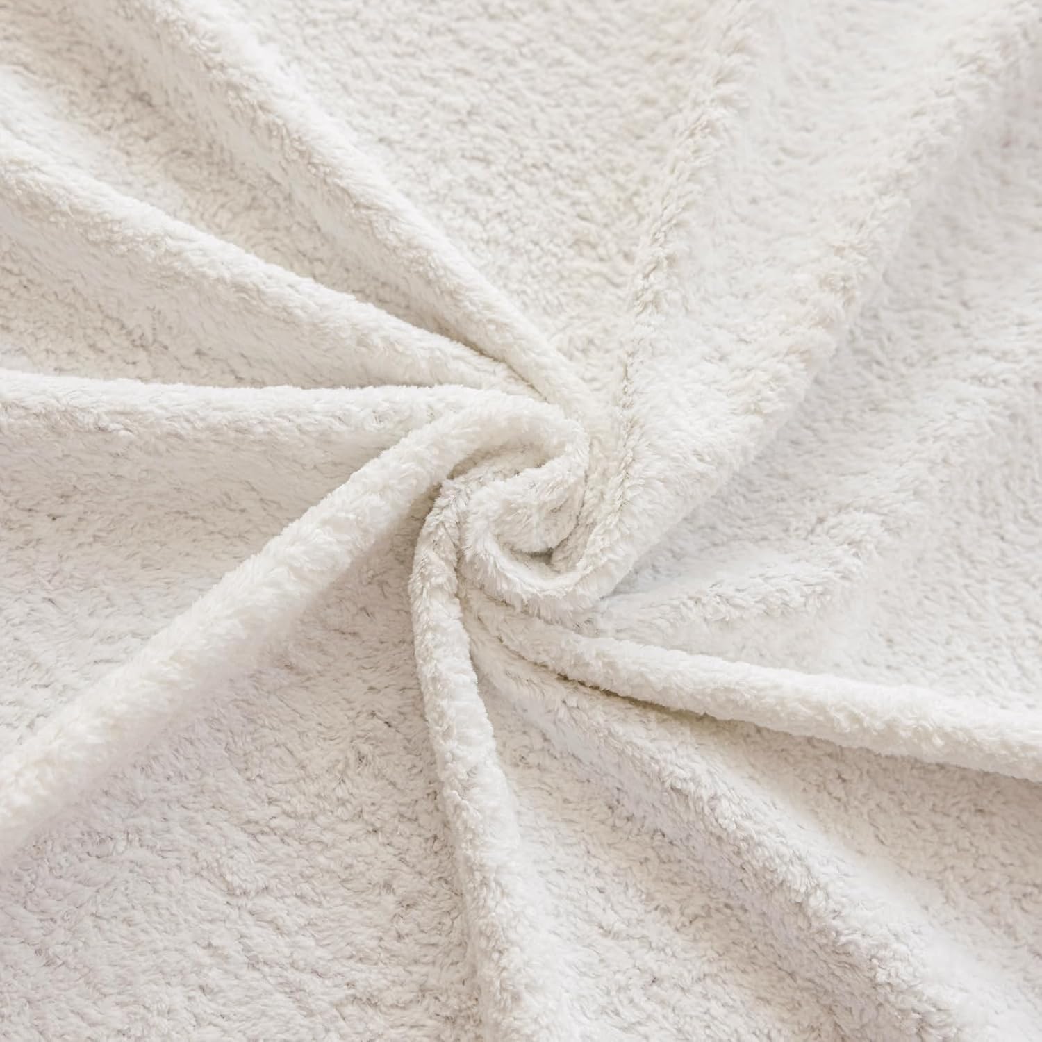 Neutral Throw Pillow Covers Set of 2 (18x18 Inch, White) - Sherpa Fleece Flange Edge for Couch, Bed & Living Room