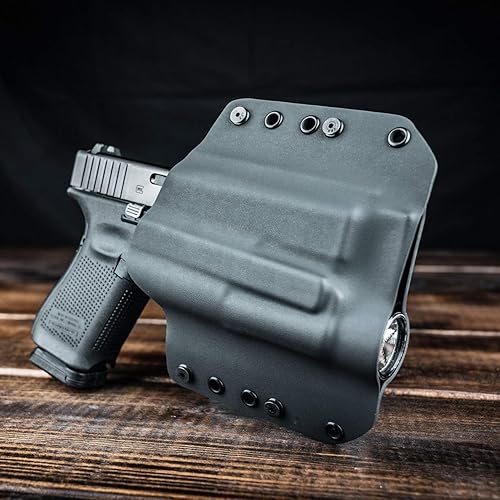 Miniatura 6 de Outlaw Holsters OWB - Funda Kydex compatible con luces táctiles compactas, color negro sigiloso