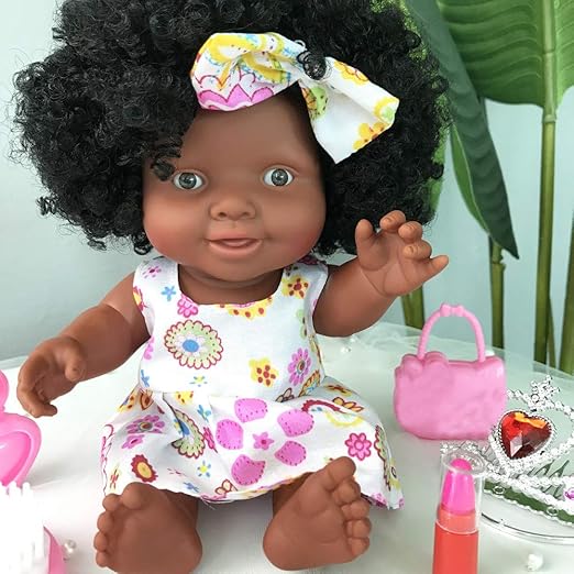 Kingko Poupee Afro Americaine Realistes 10 Pouces Bebe Poupees Pour Enfants Jouets Pour Enfants Cadeau De Noel Bebe Jouet De Poupee Africain De Jouet De Poupee Noire Cafe Amazon Fr Jeux Et Jouets