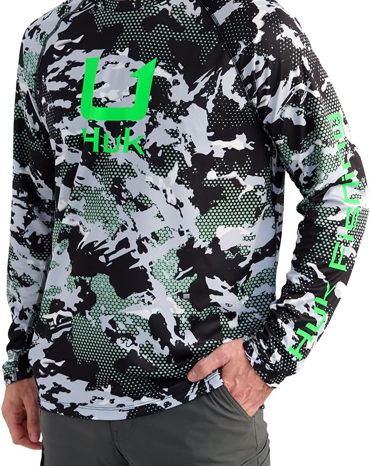 HUK Men's Kc Scott Patterned Pursuit Hoodie, Hooded Fishing Shirt