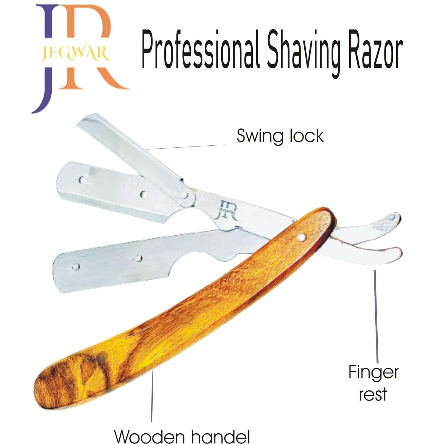 Premium Professional Straight Edge Razor Natural Wood Scale Sharp