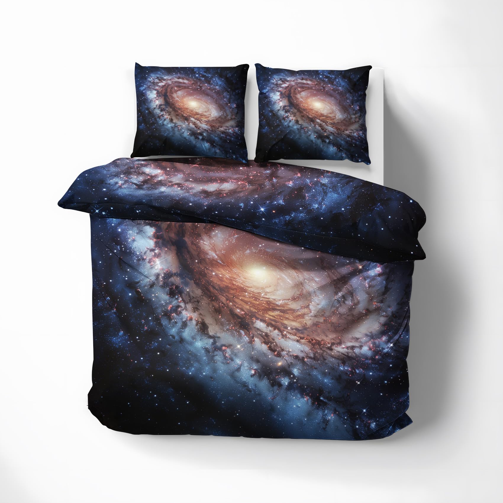 Housse de couette 200x200 galaxie parure de lit 2 personnes microfibre drap espace taie 65x65
