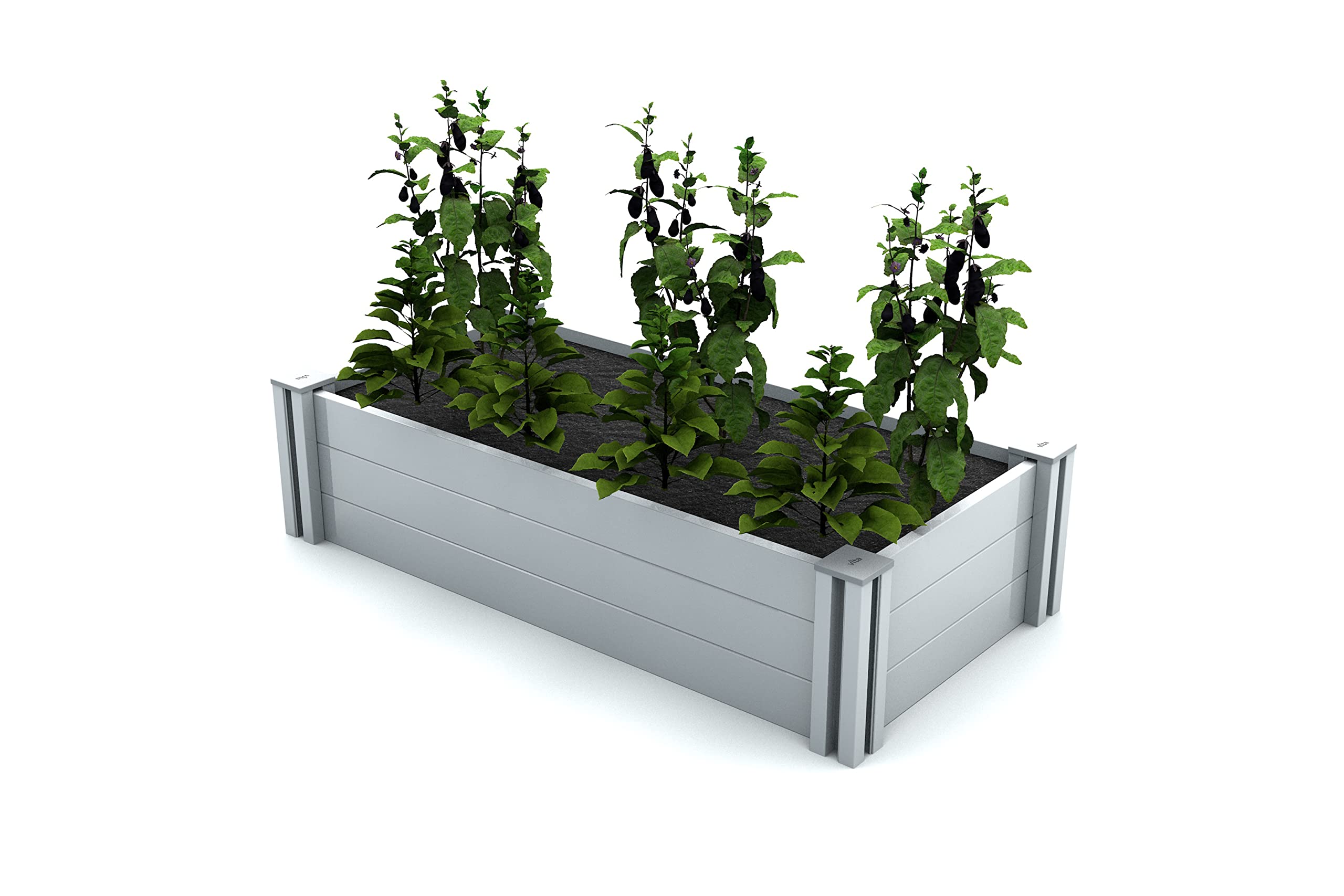 Vita Classic 2 Foot x 4 Foot White Vinyl Garden Bed, PVC, BPA and Pthalate Free, Modular,VT17124