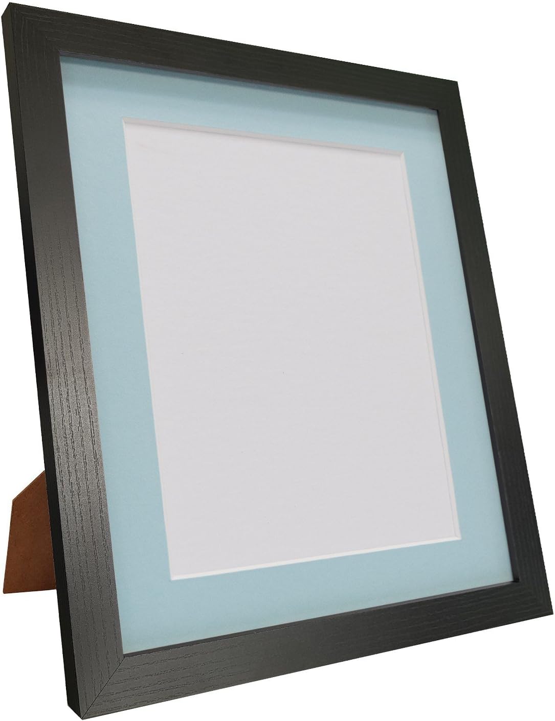 FRAMES BY POST H7 Picture Photo Frame, Black Ash with Ivory Mount, 50 x 40 Image Size 40 x 30 cm, Plastic Glass