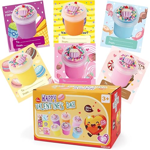 PARSUP 30 tarjetas de San Valentín con limo para niños, tarjetas del día de San Valentín para intercambio de aula, regalos de fiesta del día de San disponible en Yaxa Venezuela