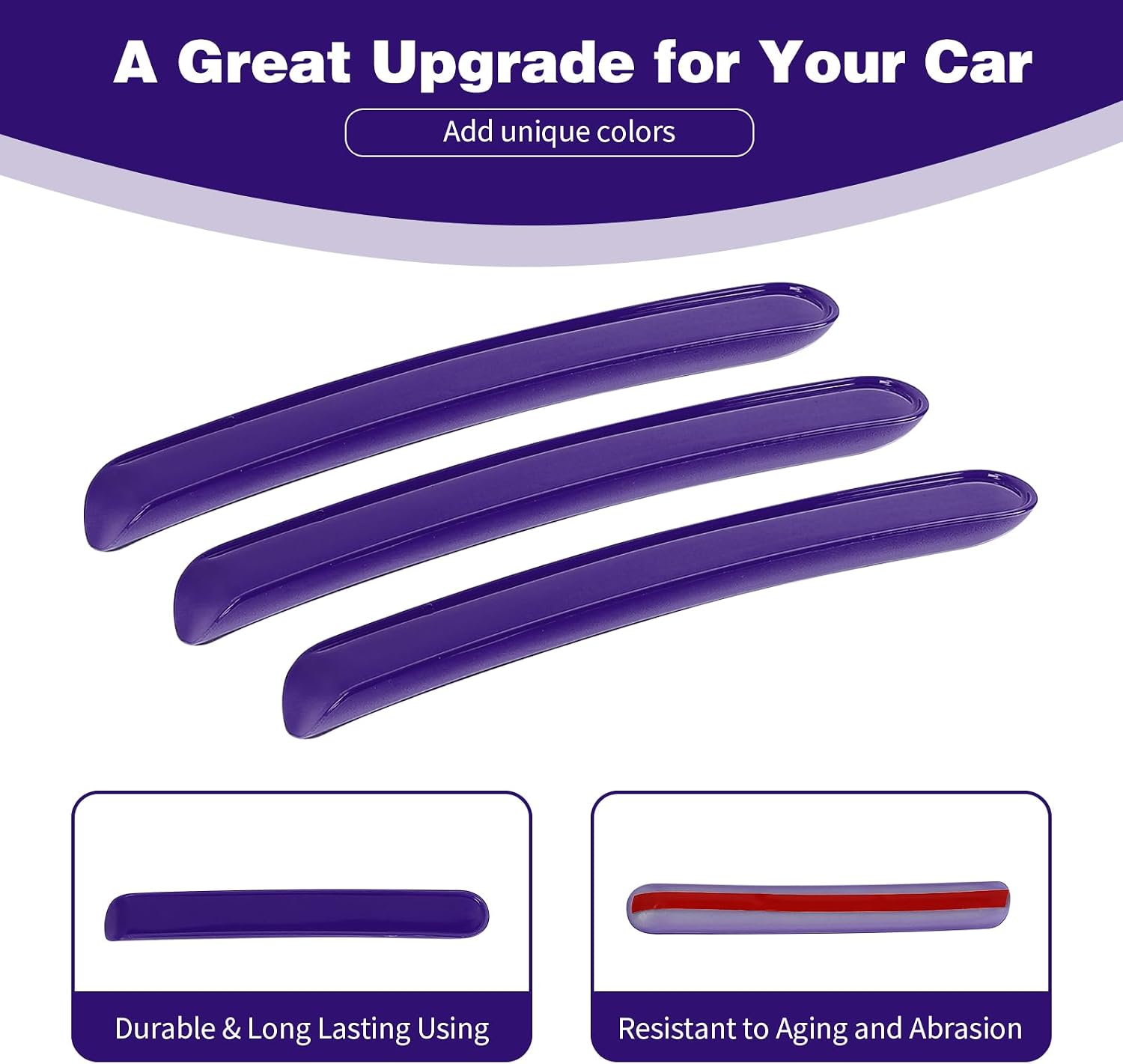 for Jeep JK Tailgate Door Handle Insert Trim Cover for Jeep Wrangler JK 2007-2017 2DR Purple Exterior Accessories 3pcs