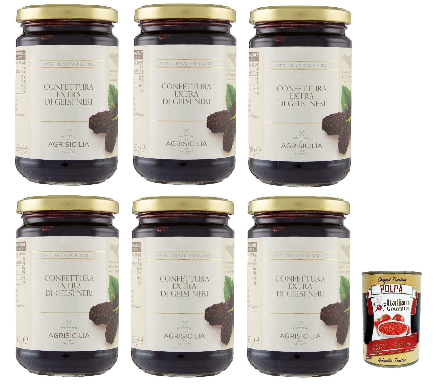 Italian Gourmet Confettura Extra Gelsi Maulbeer-Konfitüre, 6 x 360g