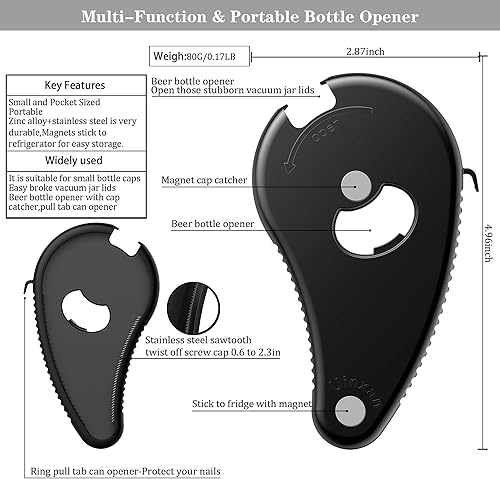 Miniatura 2 de Abridor de botellas multifunción para tarro de agua cerveza de soda tapas de rosca giratorias removedor de sellado de tapa receptor de tapas