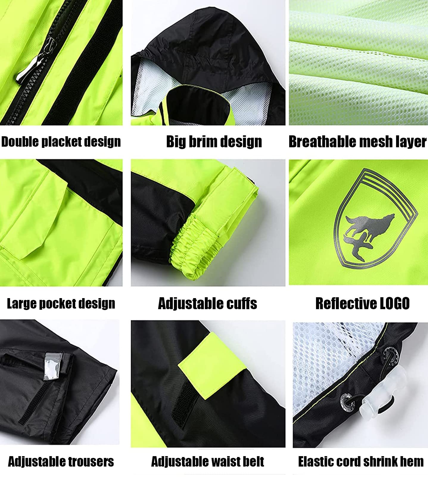 Regenkombi Herren Damen Wasserdicht Atmungsaktiv Motorrad Regenanzug Regenbekleidung Regenmantel Jacke Hose unterteile Set Anzug Arbeit Camping Angeln
