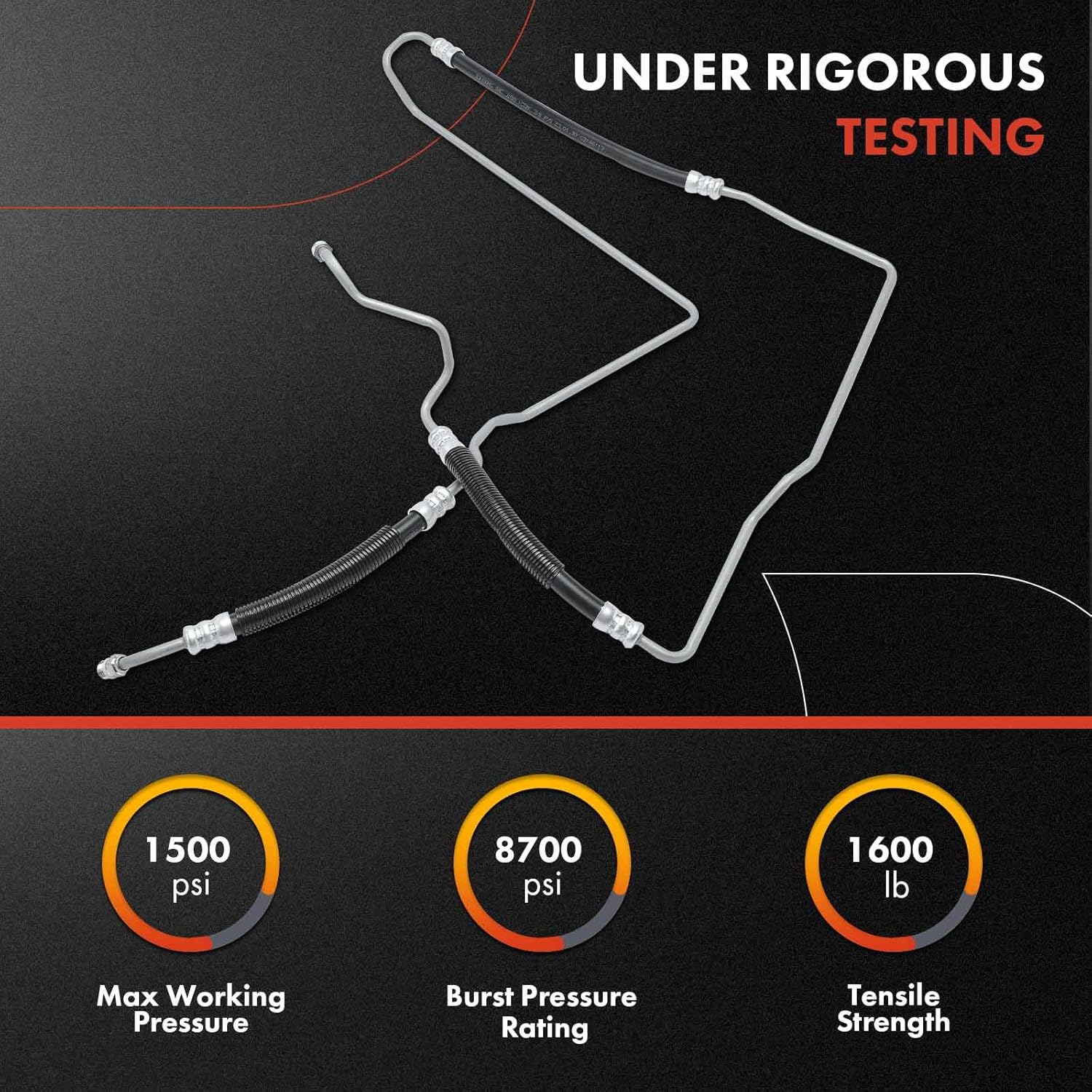 A-Premium Power Steering Pressure Hose Line Assembly Compatible with Buick LaCrosse, Allure, 2005 2006 2007 2008, 3.6L, Pump to Rack Pinion (Gearbox)