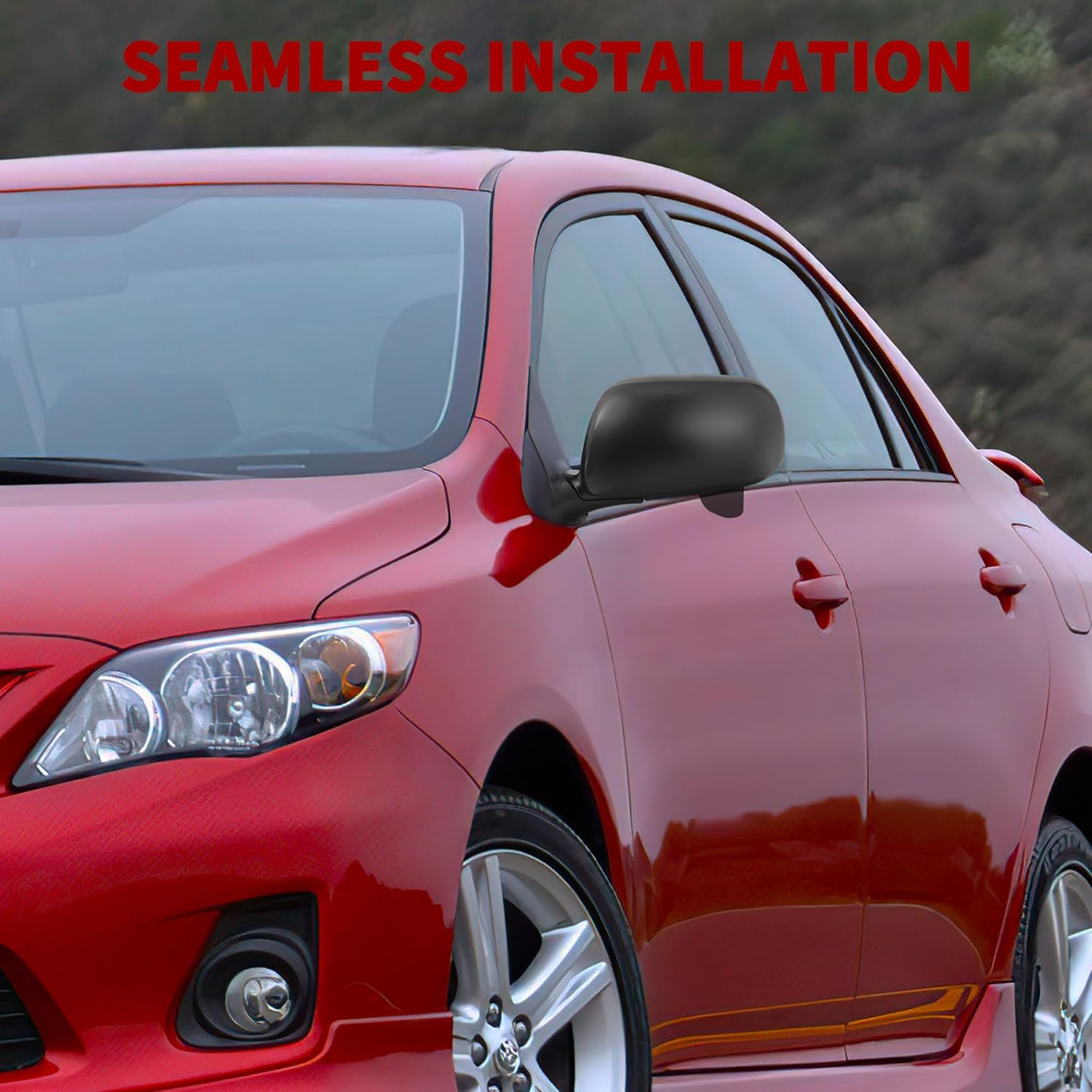 YITAMOTOR Left Driver Side Mirror Door Mirror Compatible With 2009 2010 2011 2012 2013 Corolla Power Adjusting Power Heated Manual Folding Black Rear View Mirror