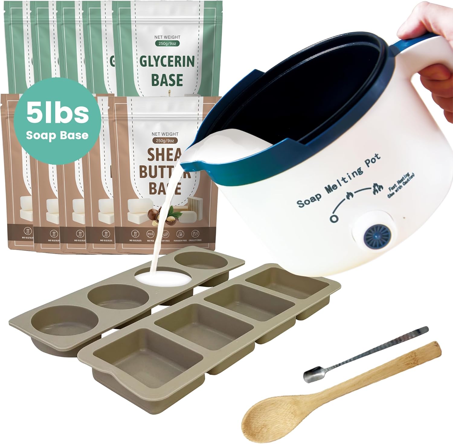 PIUH Soap Melter for Soap Making,Soap Melting Pot for Making Soap with Spout, Electronic Melt and Pour Soap Base Melting Pot for DIY Soap Adults