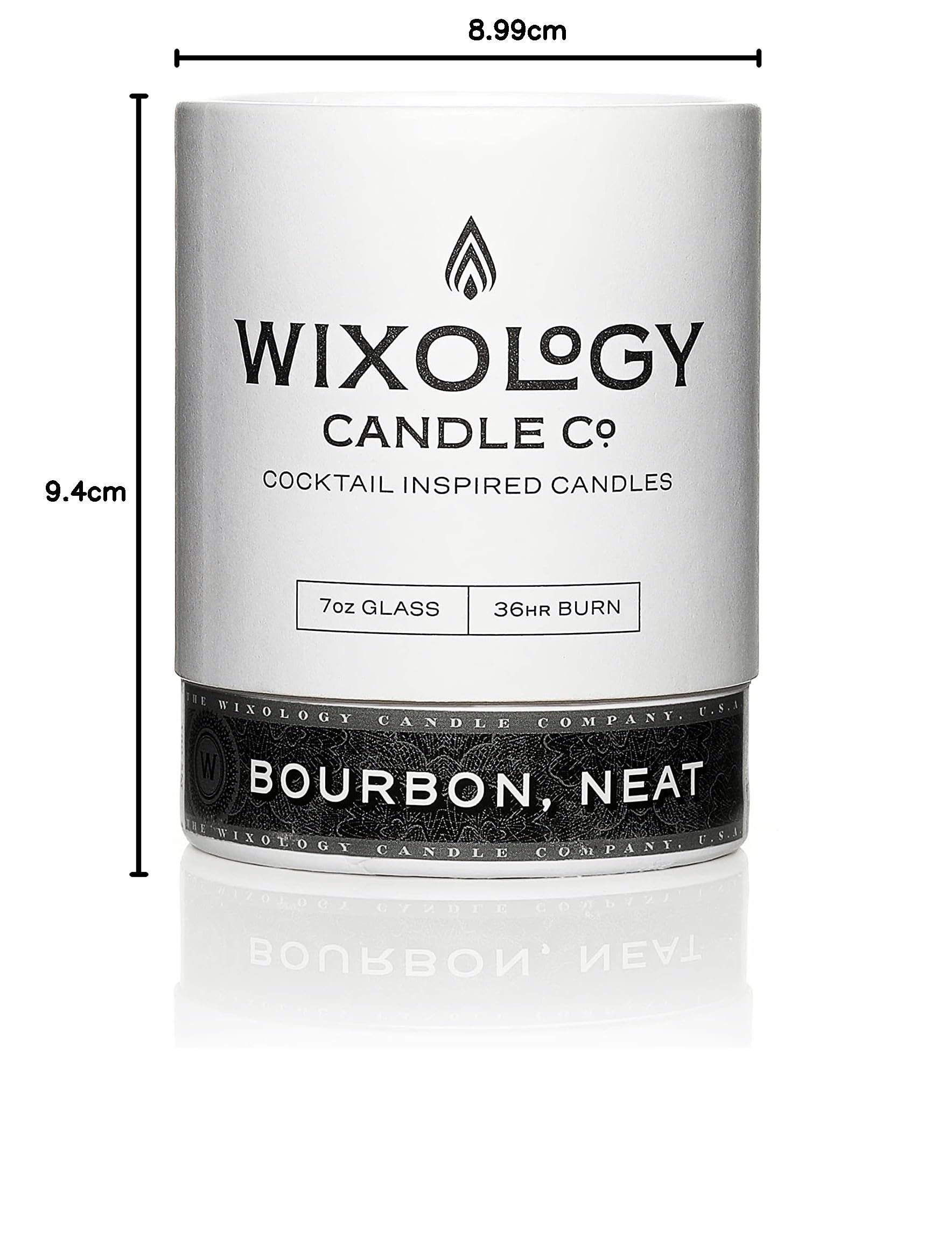 Wixology Koktajl inspirowany burbonem Neat Soy Candle - świeca zapachowa wanilii karmelu i dębu w szklance wielokrotnego użytku - Made in Kentucky - 207 ml