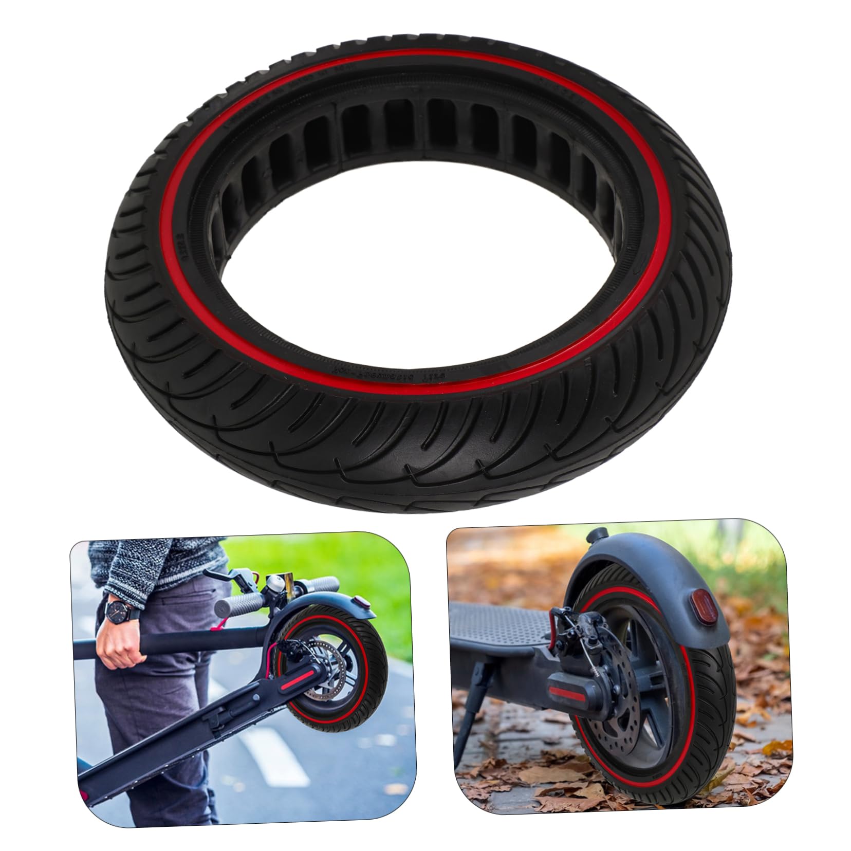 ibasenice Roue de Trottinette Électrique 8.5 Pneu en Polyuréthane Remplacement Facile Accessoire pour M365/Pro/1S Conduite Sûre Toutes Surfaces