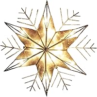 Vista 4 de Kurt Adler - Árbol de Navidad de 10 luces con forma de copo de nieve y copo de nieve, 10 pulgadas, color plateado