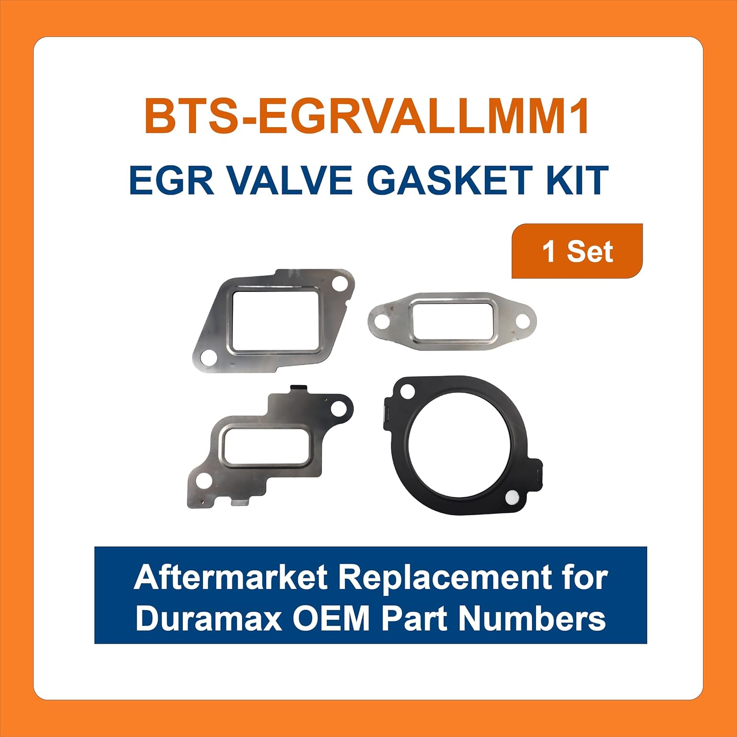 BTS-EGRVALLMM1 EGR Valve Gasket Kit, Compatible with GM Duramax LBZ & LMM 6.6L 06-10, Aftermarket Replacement for OEM 97367013, 97367014, 98054443, #97365201, Juego de Juntas de Válvula EGR