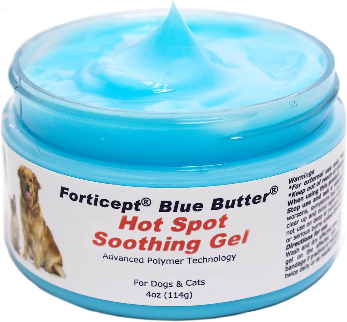 Forticept Blue Butter – Hot Spot Treatment for Dogs Cats | Dog Cat Wound Care | Skin Yeast Infections, Ringworm, Cuts, Rashes, First Aid Veterinary Strength Anti Itch Cream 4oz