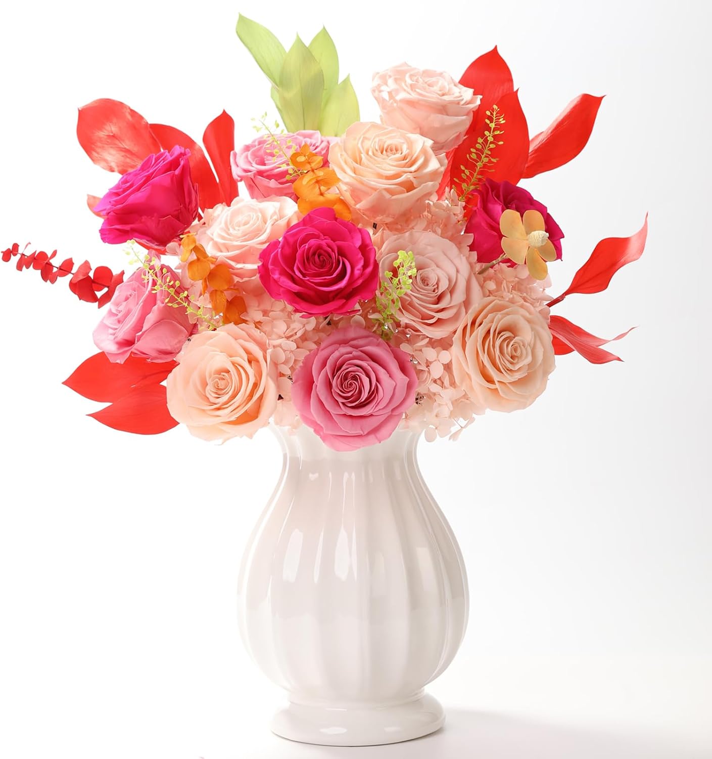 Lovenfold Flowers for Delivery Birthday Flowers Gift for Her,Preserved Flowers Bouquet 12 Roses Mixed Bouquet,Rose Gifts for Women Mom Grandma(Mixed 12 Champagne Roses) - Image 2