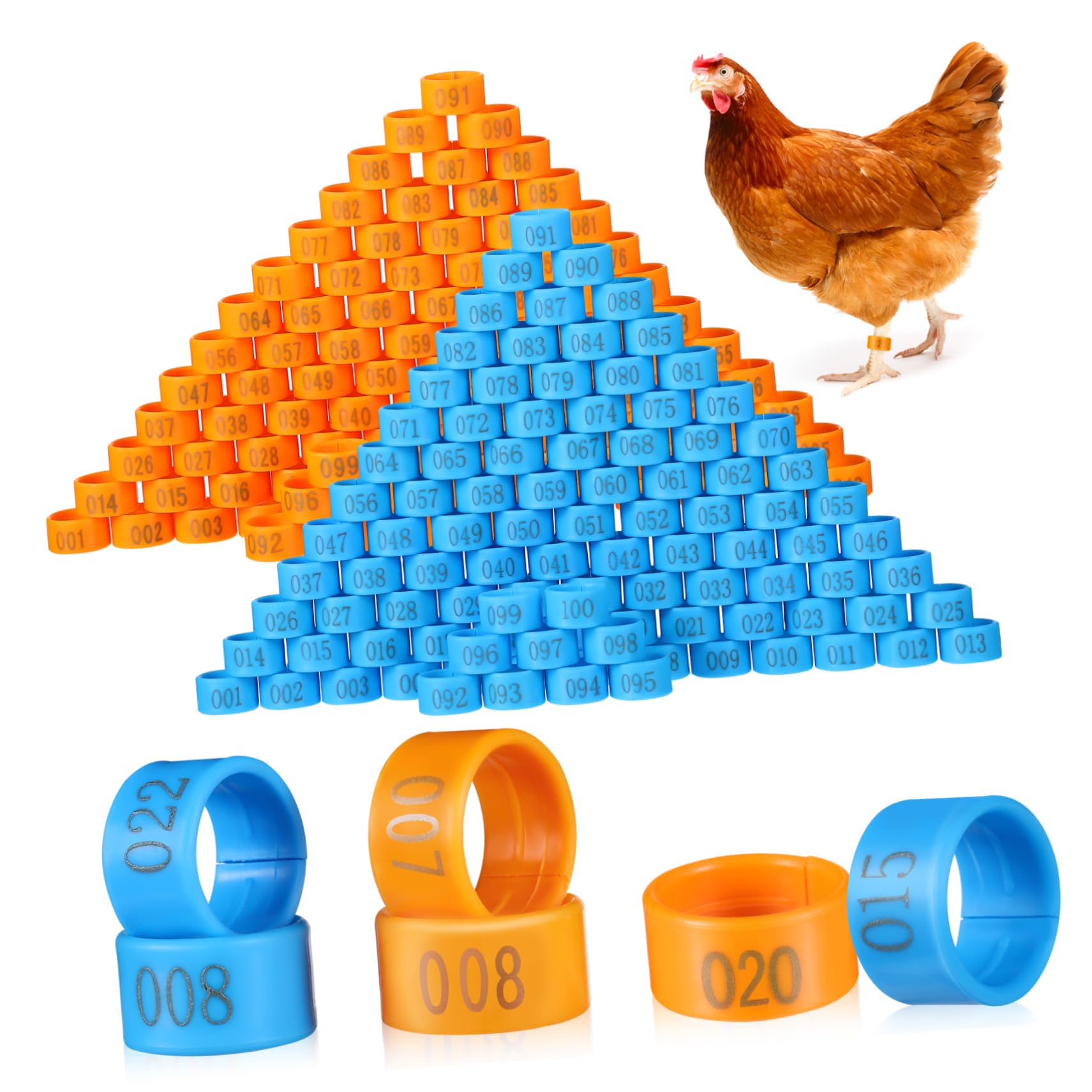 200 Uds Anillo De Tobillo De Pollo Anillos para Patas De Paloma Anillos para Pies Bandas para Patas para Pollos Bandas para Patas De Pollo Numeradas Bandas para Patas De Paloma