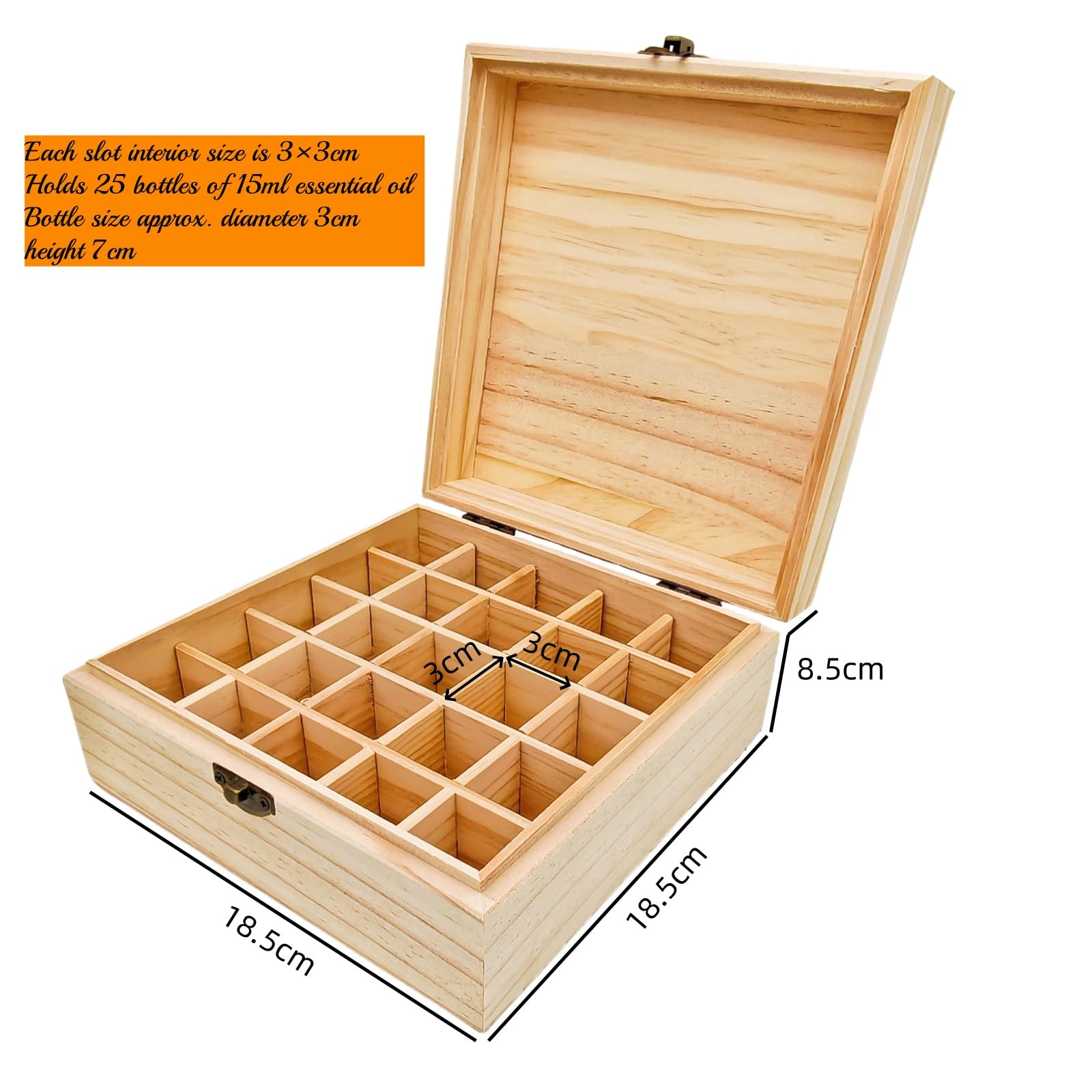 Anktily Unfinished Wooden Storage Organizer Box with 25 Compartments - Image 2