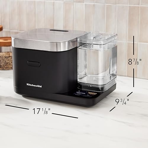 Miniatura 7 de KitchenAid Olla para cereales y arrocera de 8 tazas con escala integrada de detección automática + tanque de agua, KGC3155, negro mate