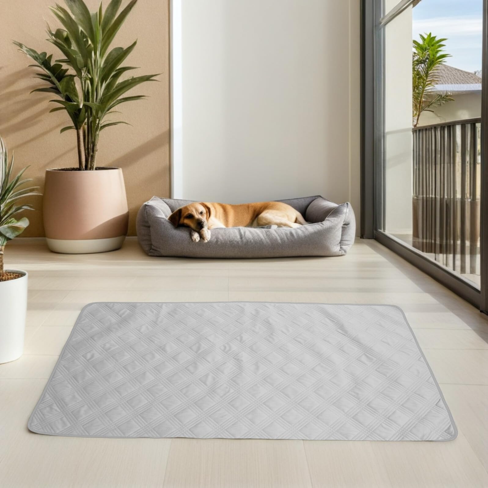 Couverture Imperméable pour Chien 90X160 CM Protège-Canapé et Lit Antidérapante Tissu Résistant à L'Humidité Couverture Réversible Gris Clair pour Canapé Voiture et Animaux