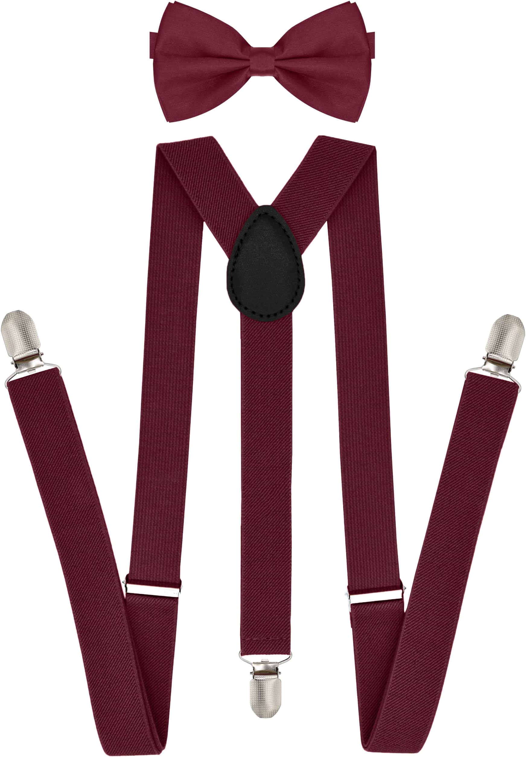 Men’s Suspenders and Bow Tie Set – Adjustable Y-Back Suspenders with Matching Bow Tie for Weddings and Formal Wear