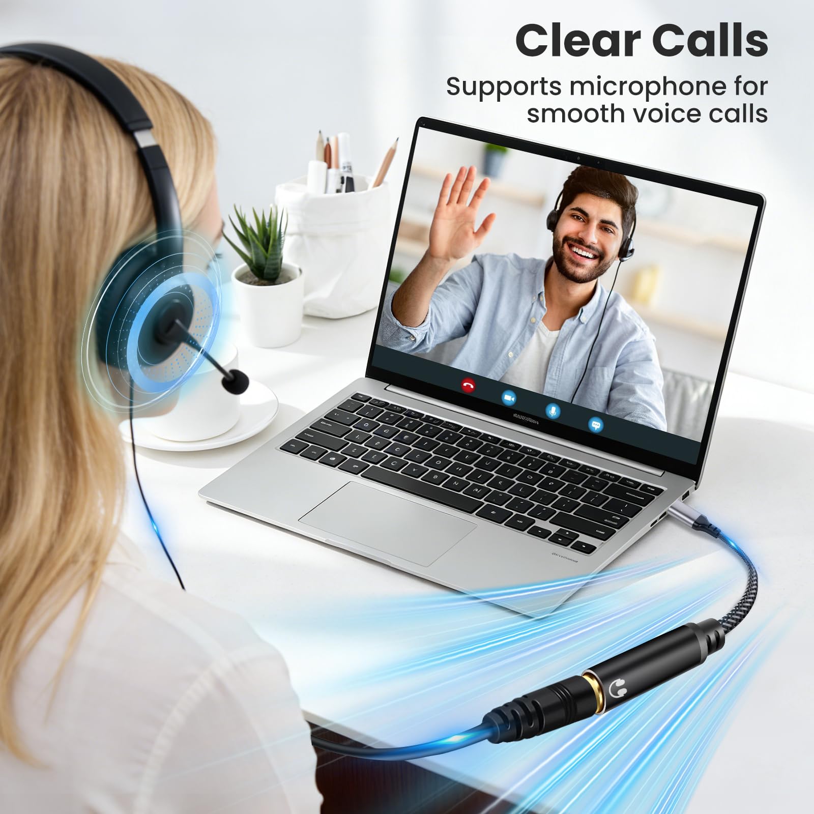 Adattatore da USB tipo C a jack per cuffie femmina da 3,5 mm, cavo da USB C a Aux Audio Dongle compatibile con iPhone 16 Pro Max/15 Pro/15, Samsung Galaxy S24/S23/S22 Ultra, iPad Pro, Pixel