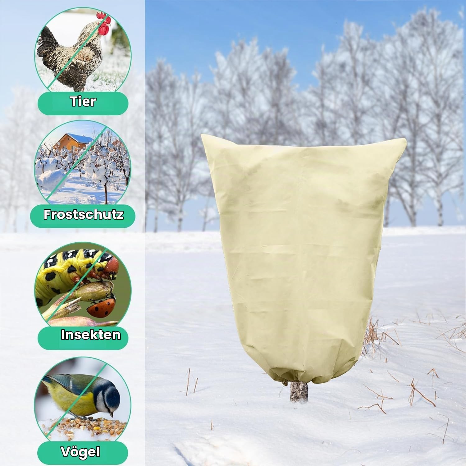 DHGKVK 2 Stück Pflanzenschutz Winter,120 * 180CM große Größe winterschutz für Pflanzen, Atmungsaktiv,Reißfest,Wiederverwendbar… – Ansicht 4