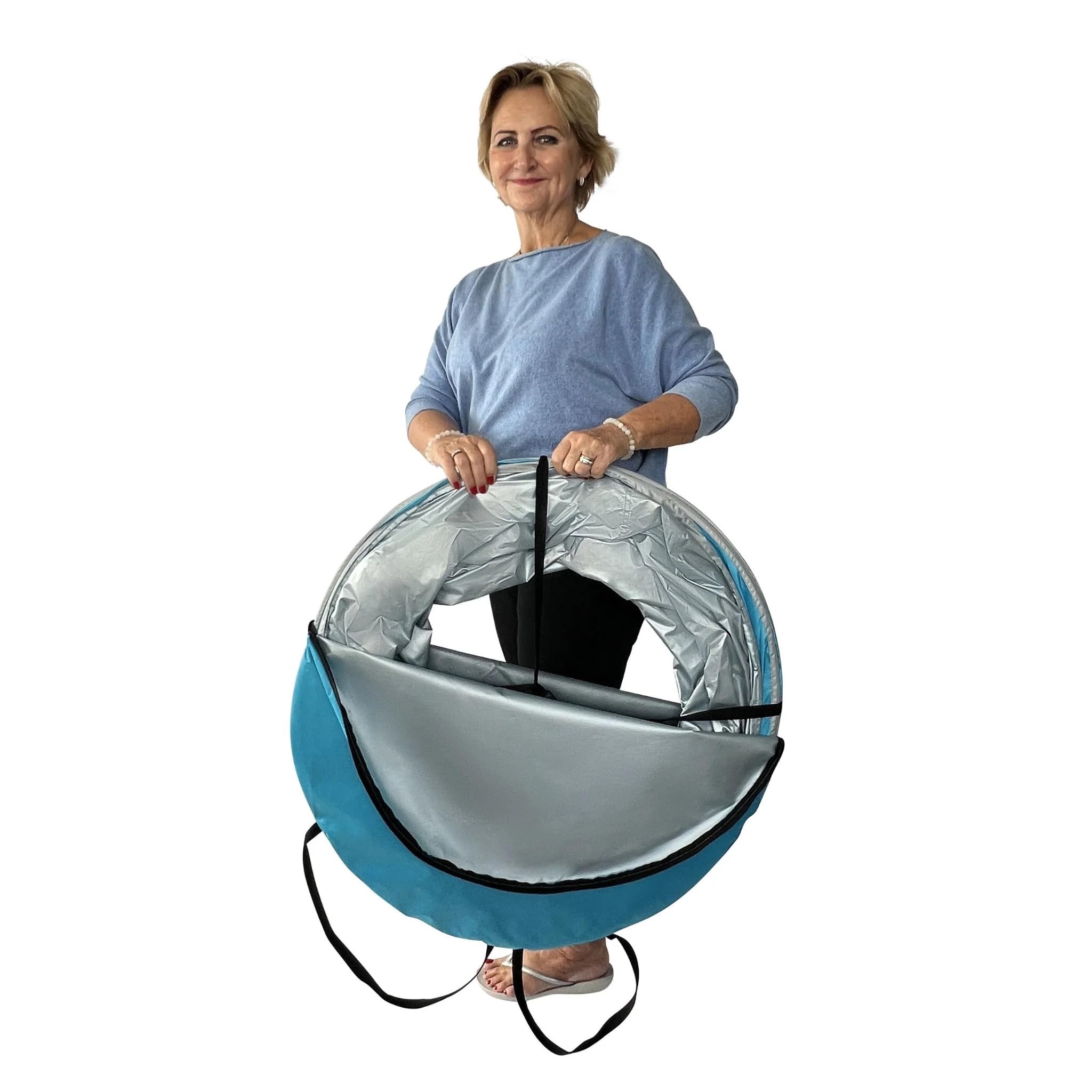 Moonwave - Spogliatoio, tenda portatile per la privacy e tubo compatto per spogliatoio, design impermeabile e leggero, ideale per spiaggia, campeggio e spogliatoi all'aperto, grande, base da 70 cm