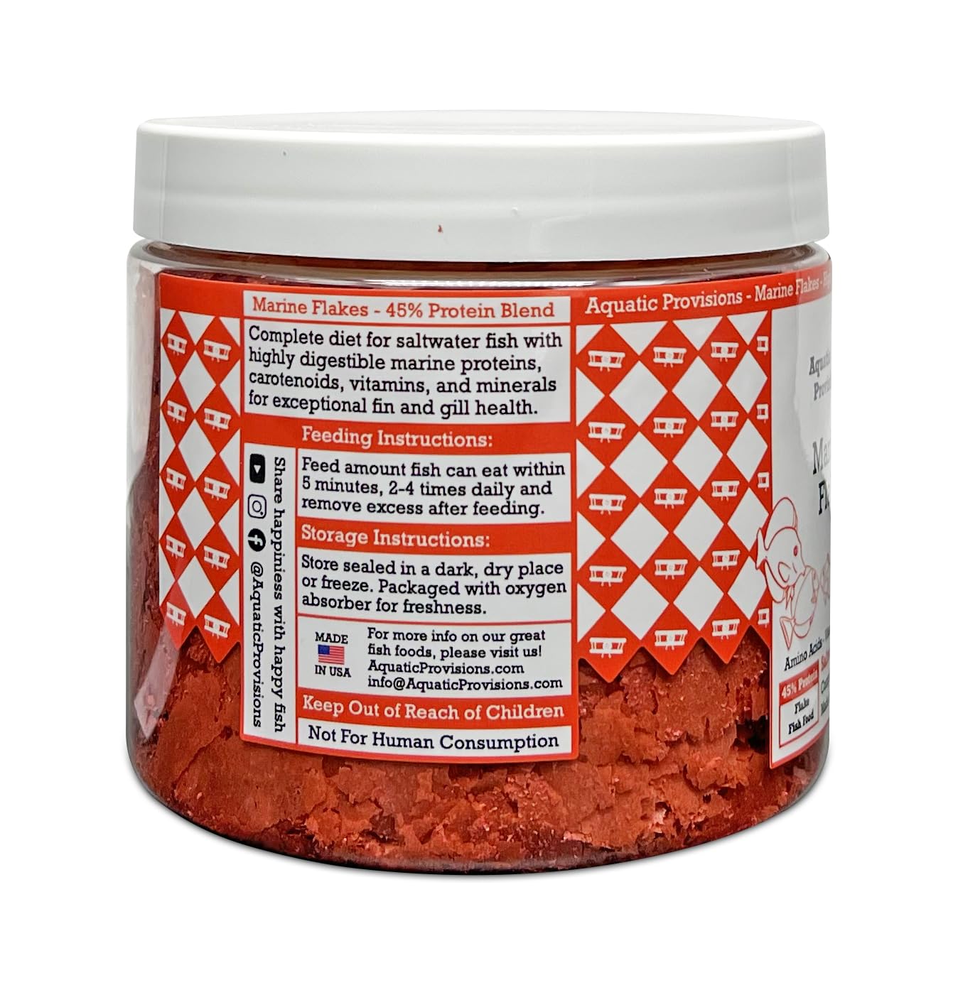 Marine Flakes Fish Food 1.77 oz, for Saltwater Aquarium Species