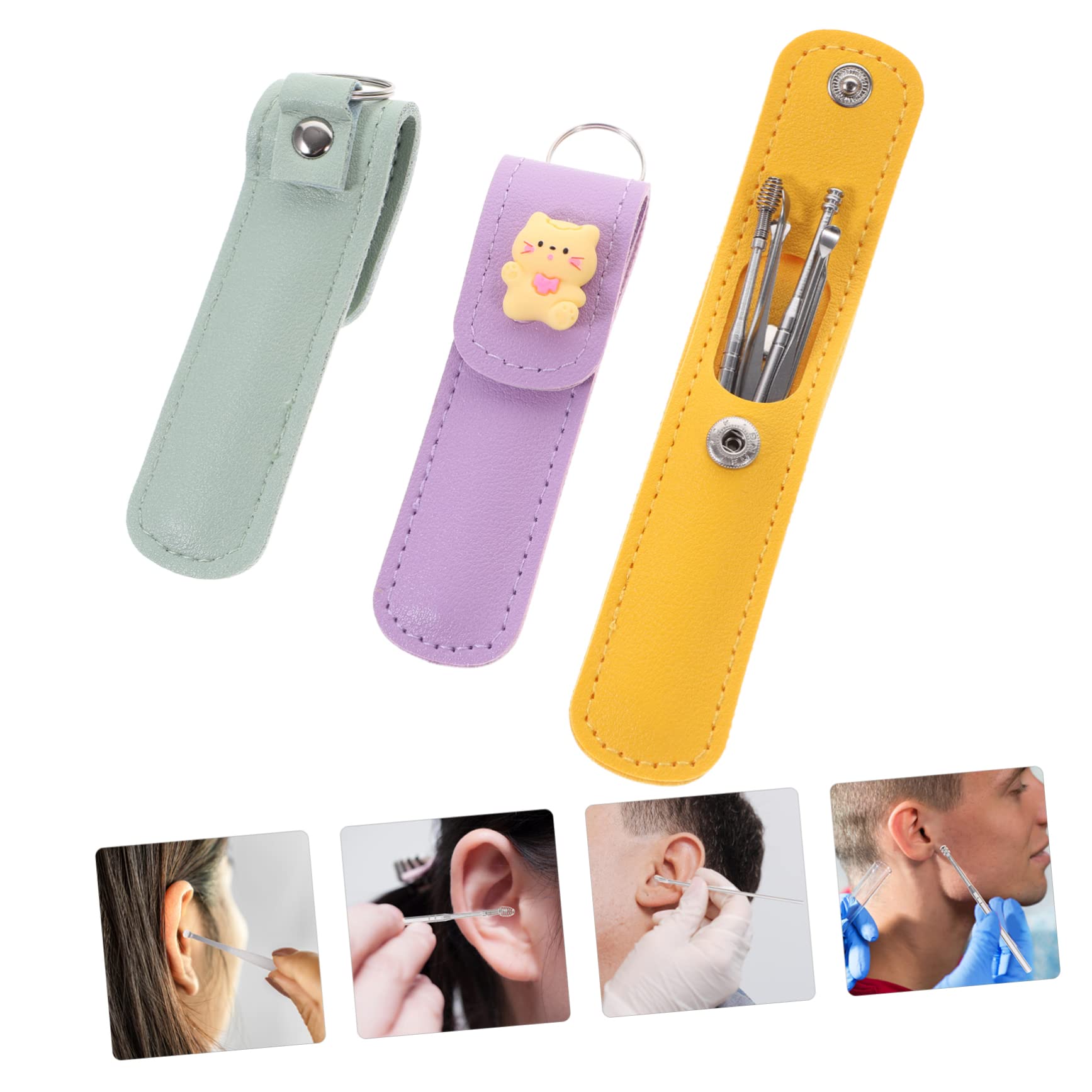 FOMIYES 6 Piece Ear Digger Spoon Set Ear Cleaning Tools for Travel Set Light for Safe Earwax Removal