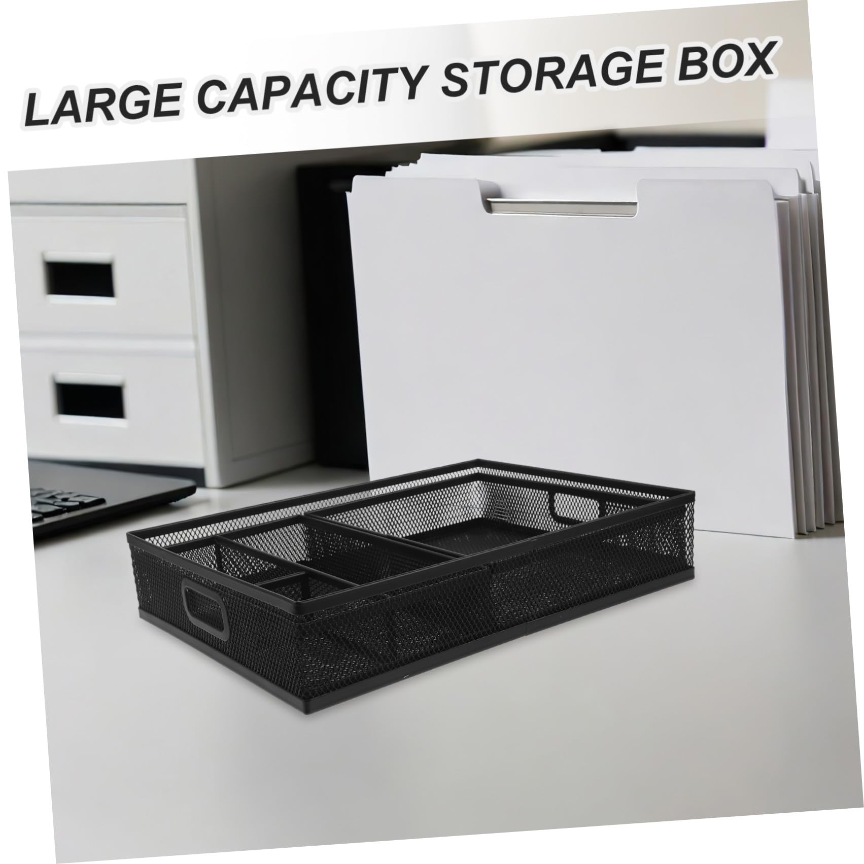 3 Pezzi Organizzatore da Scrivania in Rete con Scomparti per Documenti e Cancelleria Cassetto Porta Oggetti Multifunzione per Ufficio e Casa