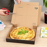 Vista 5 de Restaurantware Eco Pie - Cajas de pizza de 10.6 x 10.6 x 1.7 pulgadas, 50 cajas de entrega de pizza corrugada, reutilizables como platos, cajas