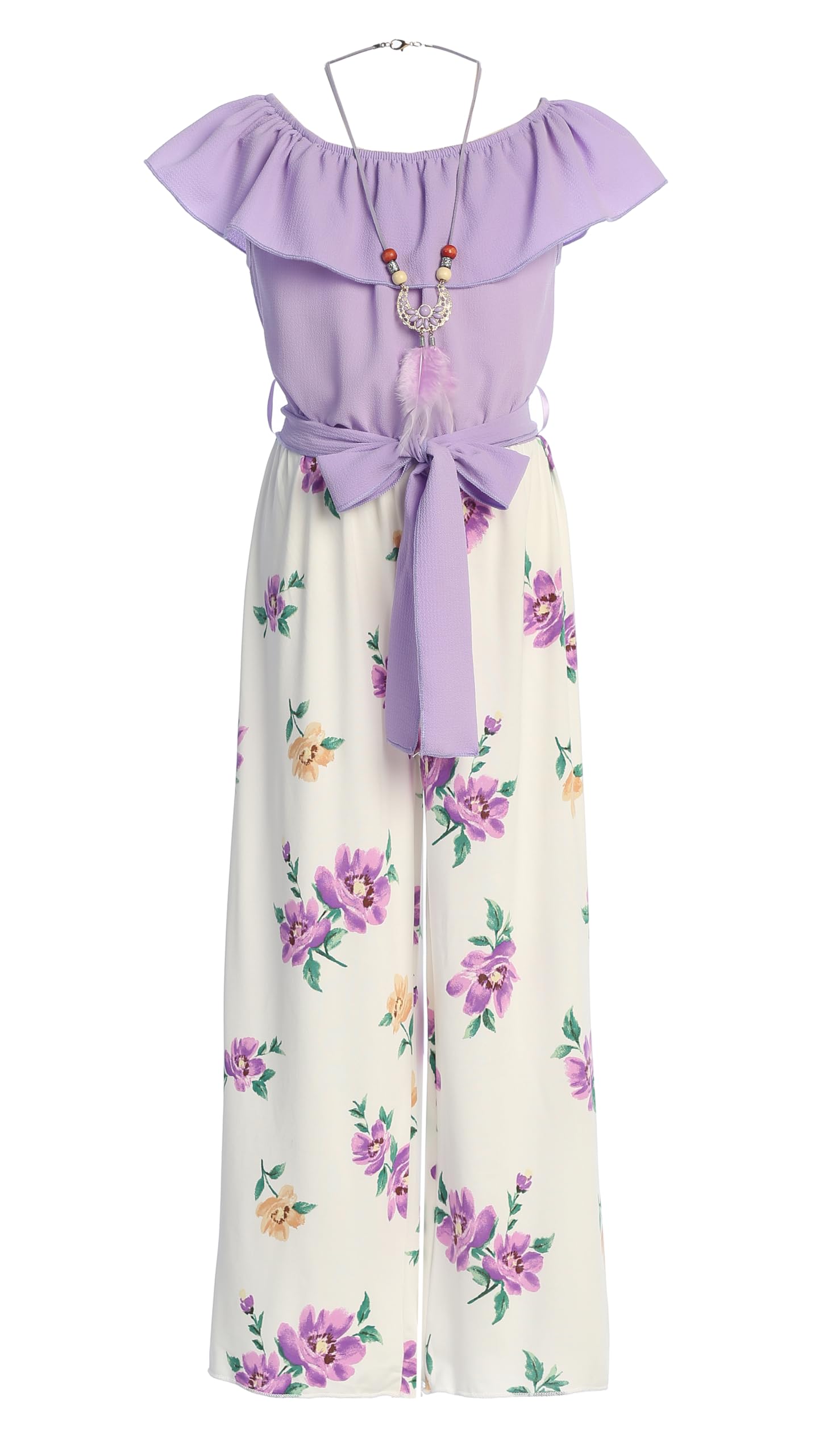 iGirlDress Girls Wide Leg Off Shoulder Elegant High Waist Rompers Palazzo Pants Trousers Jumpsuits USA 4-14