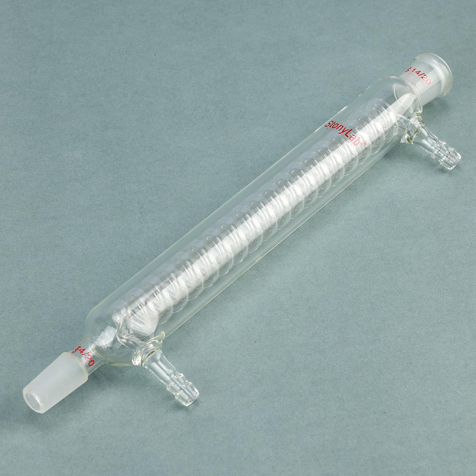 stonylab Condensatore Graham, Percorso di Raffreddamento Piccolo da 200 mm, Giunto 14/20, Vetreria da Laboratorio per Condensazione e Processo di Reflusso Microscale Precisi
