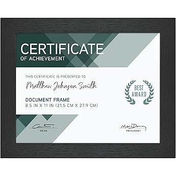 MCS Studio Gallery 8.5x11 Picture Frame Black Woodgrain, Rectangle Photo Frame for Photos, Posters & Art Prints & Easel for Tapletop Display (2-Pack)
