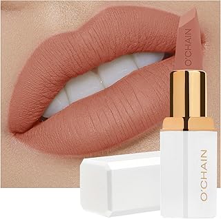 Matte Lipstick, Long Lasting Full Coverage Non-Transfer Lipstick for Women Infused with Jojoba Oil and Vitamin E, Cruelty-Free & Vegan (08 PEACHY) 0.12 Oz