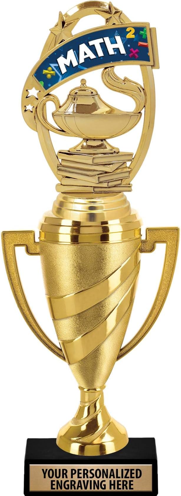 Crown Awards Math Trophy, 14" Gold Cup Mathematics Trophies with Free Personalization Prime