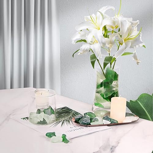 Miniatura 10 de Jarrón de vidrio esmerilado de 5 libras, vidrio triturado, decoración de vidrio de mar, ideal para manualidades de Navidad, gravas de acuario,