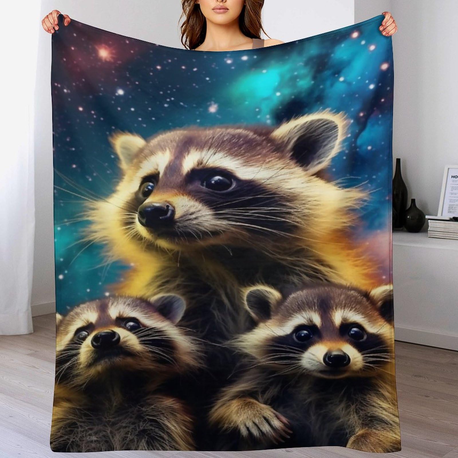 Couverture de lit raton laveur en flannel pour éliminer les nuits fraîches