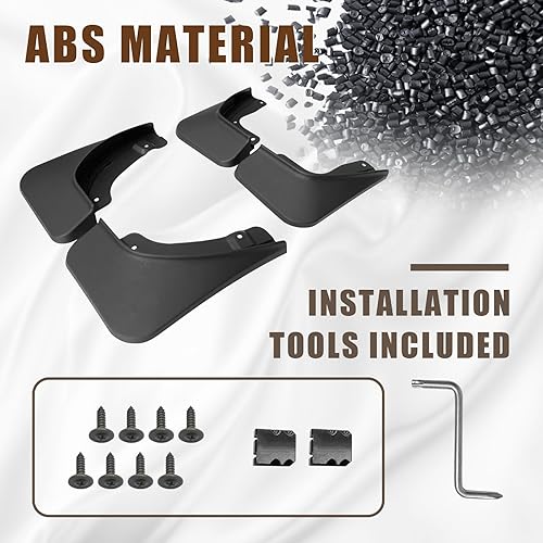 Miniatura 6 de Muslogy Juego de 4 aletas de barro para asiento Grand Cherokee L 2021-2024, 3 filas, guardabarros, guardabarros, delantero y trasero, juego de 4