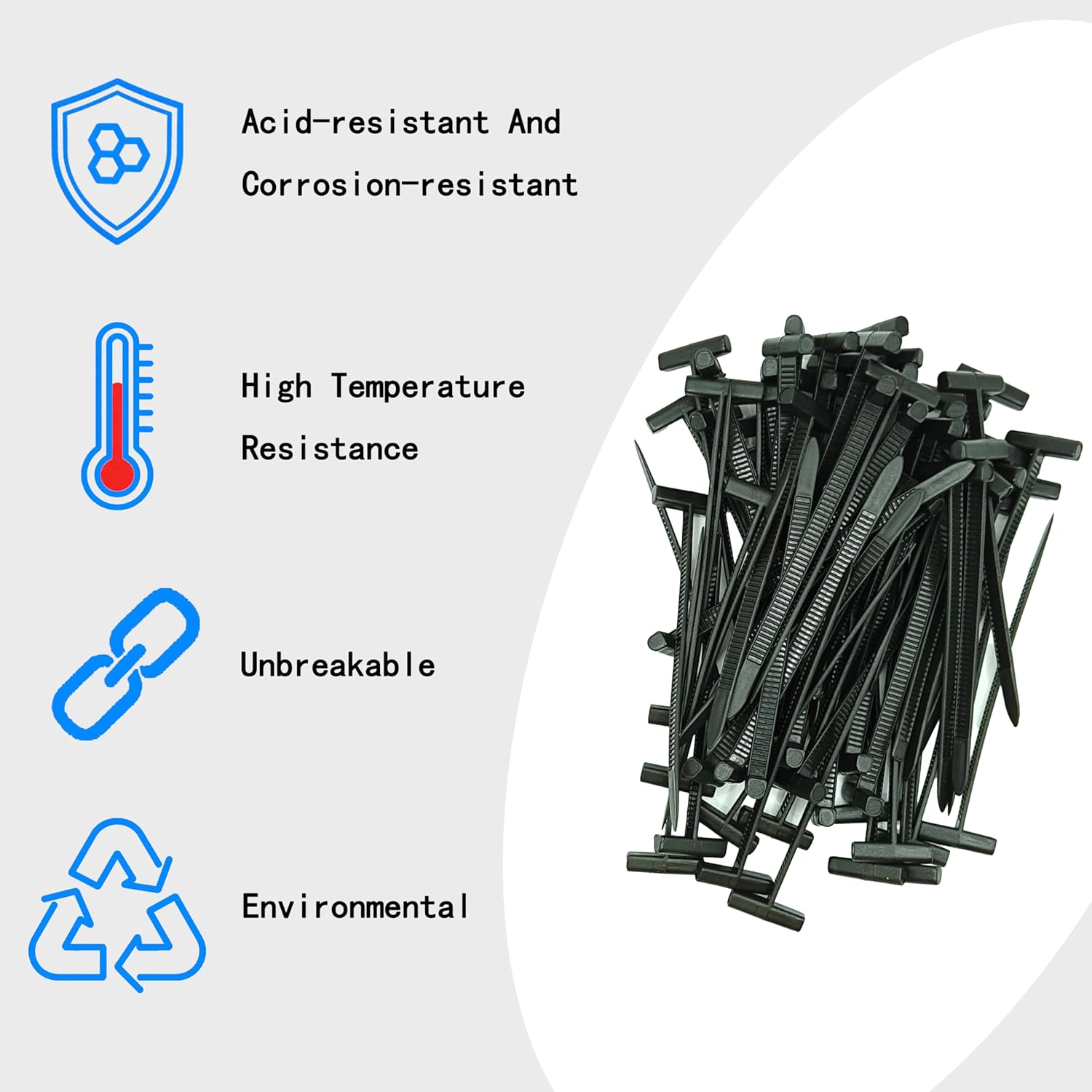2026 Upgraded Universal Nylon Cable Tie Buckle, 100-Pack Heavy Duty Self-Locking Zipper Clips for Car, Nylon Cable Tie Tool Fasteners Cable Ties Buckle for Car Daily Repair