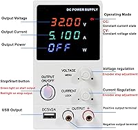 Vista 3 de Fuente de alimentación CC variable 30V 10A Fuente de alimentación de banco Pantalla de 4 dígitos con interruptor de encendido/apagado de salida