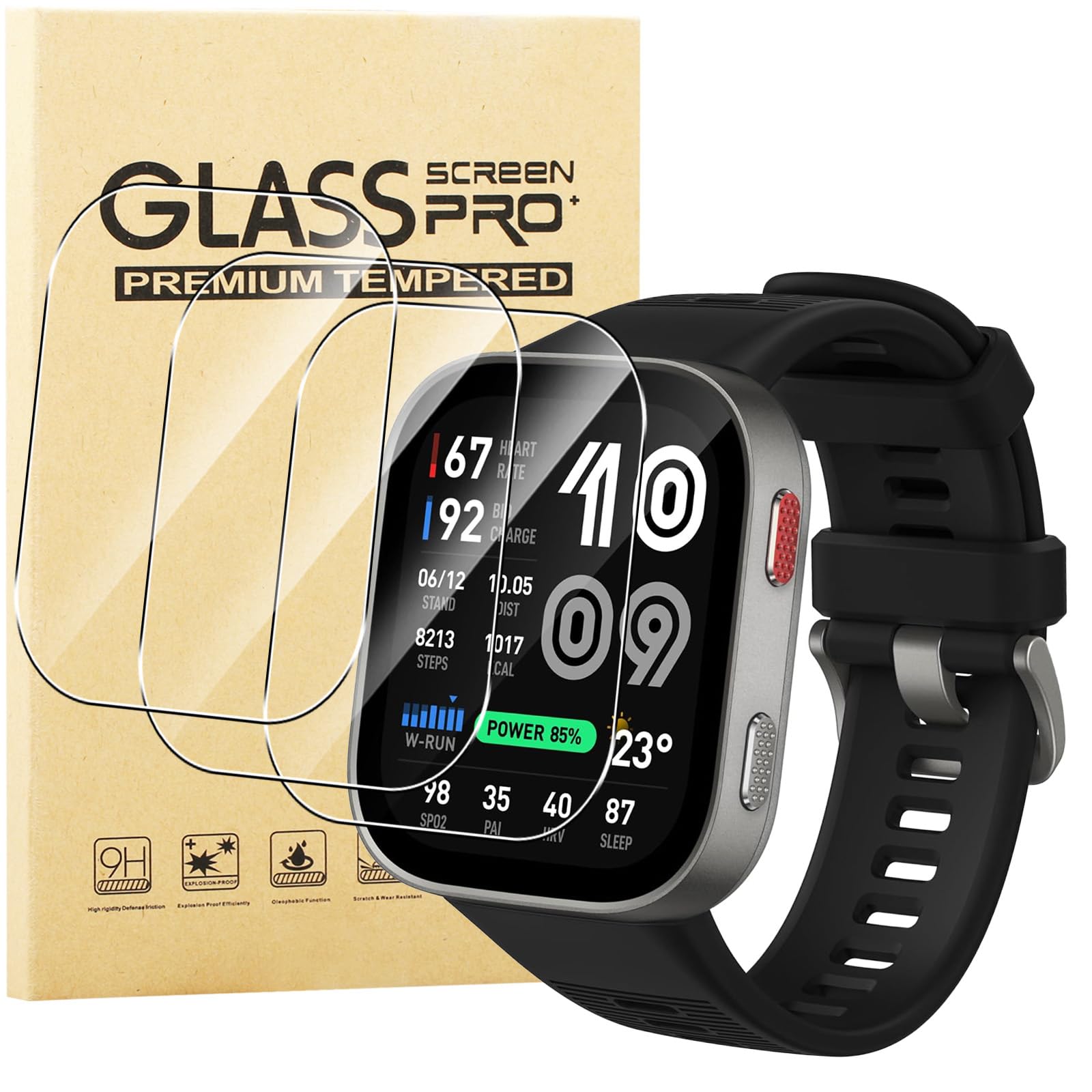 2 Pellicole Antigraffio Riciclabili Per Amazfit Bip Max – Trasparenza Cristallina, Made In Germany