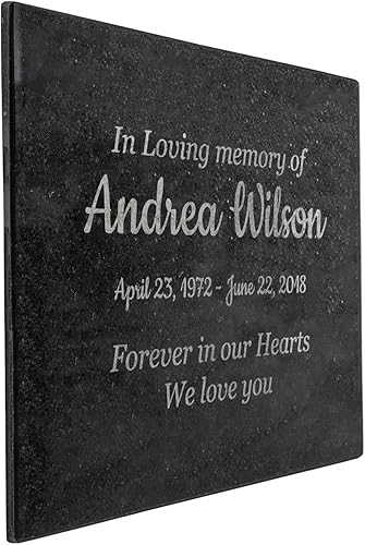 Miniatura 4 de Diseño fácil - In Loving Memory - Granito negro conmemorativo o regalo de condolencias. Añade tu texto personalizado y fechas. Se ofrece en una