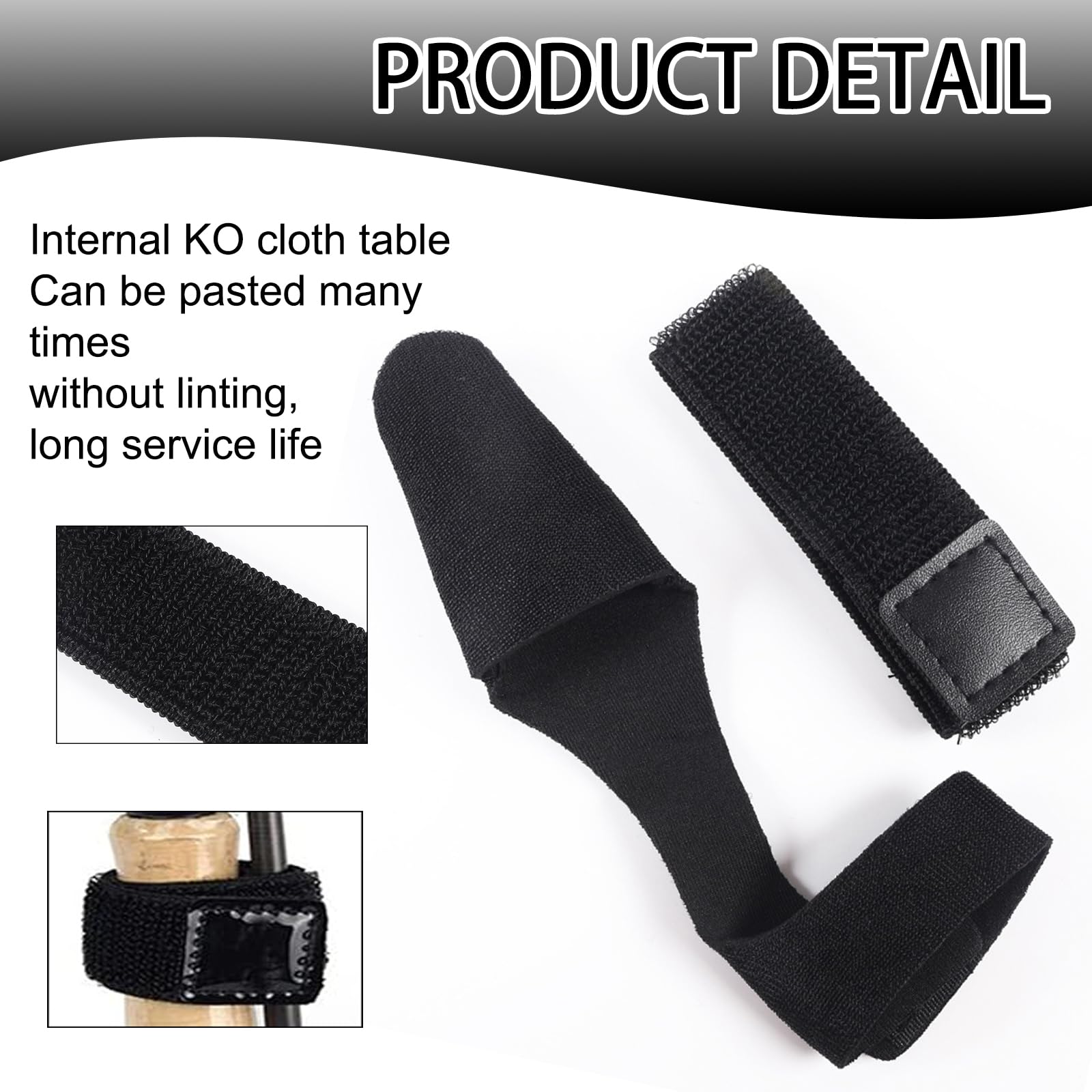Juego de 10 bandas elásticas para cañas de pescar, soportes para cañas de pescar con velcro, accesorios de pesca para atar cañas de pescar y protección de fundición (negro)